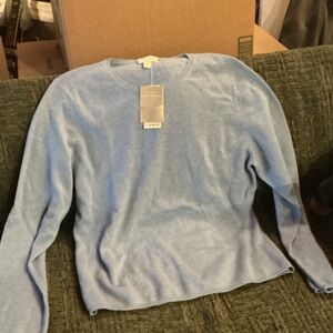 Charter Club Soft Periwinkle Blue Crew Neck Casmere Sweater